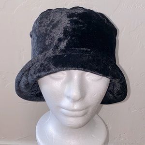 Black Velour Bucket Hat